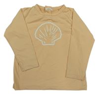 Béžové UV triko s mušlí Zeeman