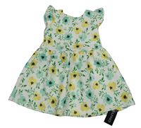 Nové - Bílo-zeleno-žluté květované šaty Dunnes