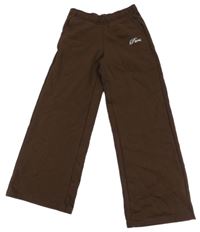 Hnědé široké tepláky s nápisem H&M