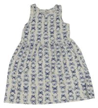 Biele bavlnené šaty s motýly H&M