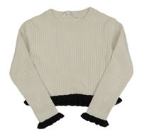 Smotanový rebrovaný crop sveter M&S