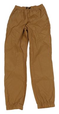 Hnědé šusťákové cuff kalhoty H&M