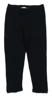 Čierne pletené crop legíny Zara