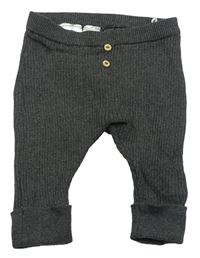 Tmavosivé úpletové rebrované tepláky H&M