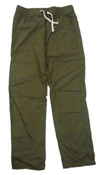 Khaki plátěné kalhoty H&M