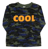 Khaki-černo-modré army triko s nápisem Kiki&Koko