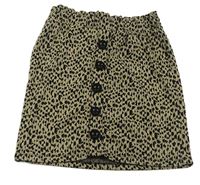 Hnedo-čierna vzorovaná sukňa s gombíkmi zn. Primark