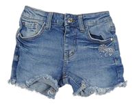 Modré rifľové kraťasy s kamienkami Denim Co.