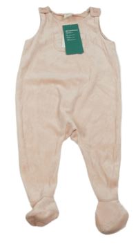 Nové - světlerůžové sametové dupačky s vreckom H&M