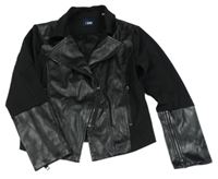 Čierny koženkový/teplákový krivák