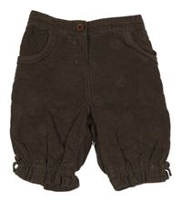 Hnědé vyšívané podšité crop manšestráky Monsoon