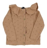 Pudrový perforovaný prepínaci sveter s golierikom kiabi