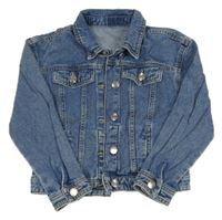 Modrá crop rifľová bunda Nutmeg