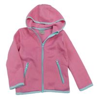 Růžová pletená thermo propínací mikina s kapucí Impidimpi