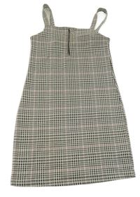 Šedo-černé vzorované kostkované úpletové šaty New Look