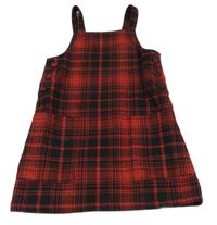 Červeno-čierne kockované šaty s vreckami F&F