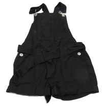 Černý riflový laclový kraťasový overal Primark