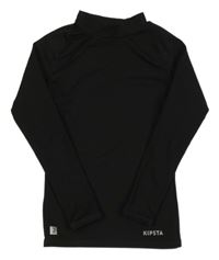 Černé sportovní funkční triko s logem kipsta