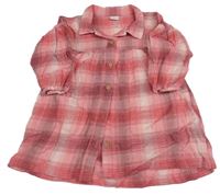 Ružové kockované prepínaci šaty s golierikom Next