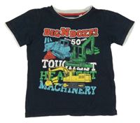 Tmavomodré tričko s bagry C&A