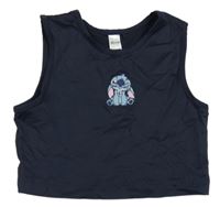 Tmavomodrý crop top so Stitchem C&A