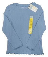 Nové - Modré žebrované triko Primark