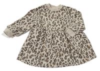 Béžovo-smetanové leopardí teplákové šaty M&S