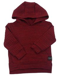 Červeno-čierna melírovaná vzorovaná mikina s kapucňou zn. Primark