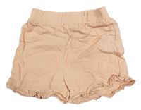 Svetloružové ľanové kraťasy s volánikmi Primark