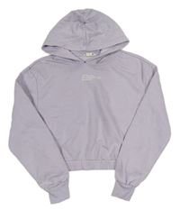 Lila crop mikina s nápisem a kapucí H&M