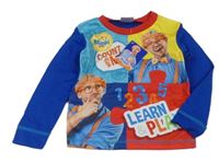 Tmavomdoro-barevné triko s chlapcem a čísly - Blippi
