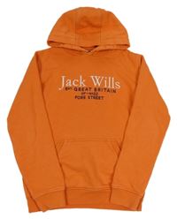 Oranžová mikina s logom a kapucňou Jack Wills