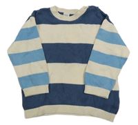 Tmavomodro-biely pruhovaný sveter H&M