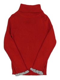 Červený rebrovaný svetrový rolák Primark