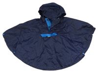 Tmavomodré šušťákové jarné funkčné pončo s kapucňou Quechua