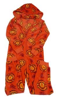 Červená plyšová fotbalová kombinéza s kapucí - Manchester United 