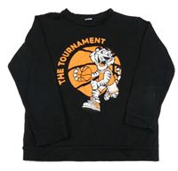 Čierna mikina s tigrom a nápismi LC Waikiki