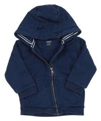 Tmavomodrá propínací mikina s kapucí M&S