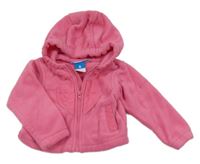 Růžová fleecová propínací mikina se srdcem a kapucí Columbia 