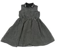 Černo-bílé kostkované šaty s kamínky George