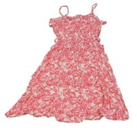 Ružovo-biele vzorované šaty s prestrihmi Primark