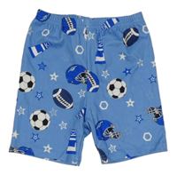 Modré pyžamové kraťasy s míči a hvězdami Shein
