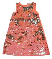Neonově korálové šaty s flitry H&M