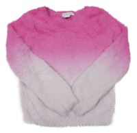 Ružovo-biely ombré chlpatý sveter Primark