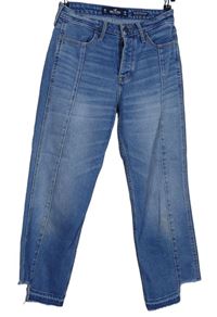 Dámské modré šisované crop boyfriend rifle Hollister