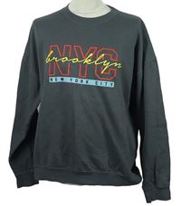 Pánská tmavošedá mikina s nápisy Boohoo 