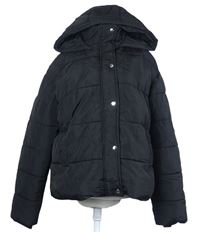 Dámská černá šusťáková zimní oversized bunda s kapucí PrettyLittle Thing