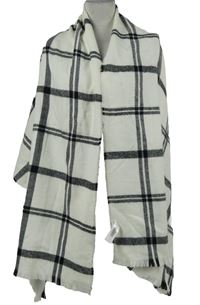 Dásmká bielo-čierna kockovaná šál Primark