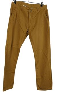 Pánské medové plátěné chino kalhoty vel. 33/30