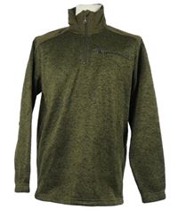 Pánská khaki melírovaná pletená mikina Toptex 